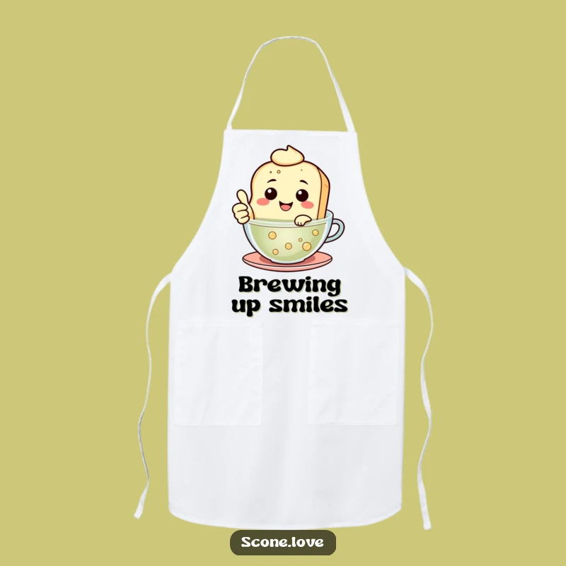 Funny Floating Scone Apron - Happy Tea Time Kitchen Fun, Perfect Funny Gift