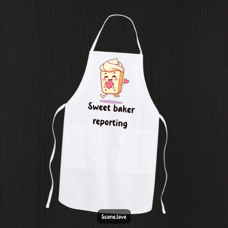 Funny Scone Love Apron: A sweet apron with a joyful scone, perfect for bakers who love humor.