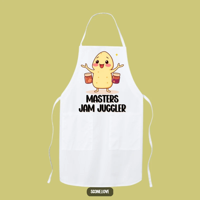 Funny Scone Jam Juggling Apron - Playful Baking Wear, Ideal Funny Gift
