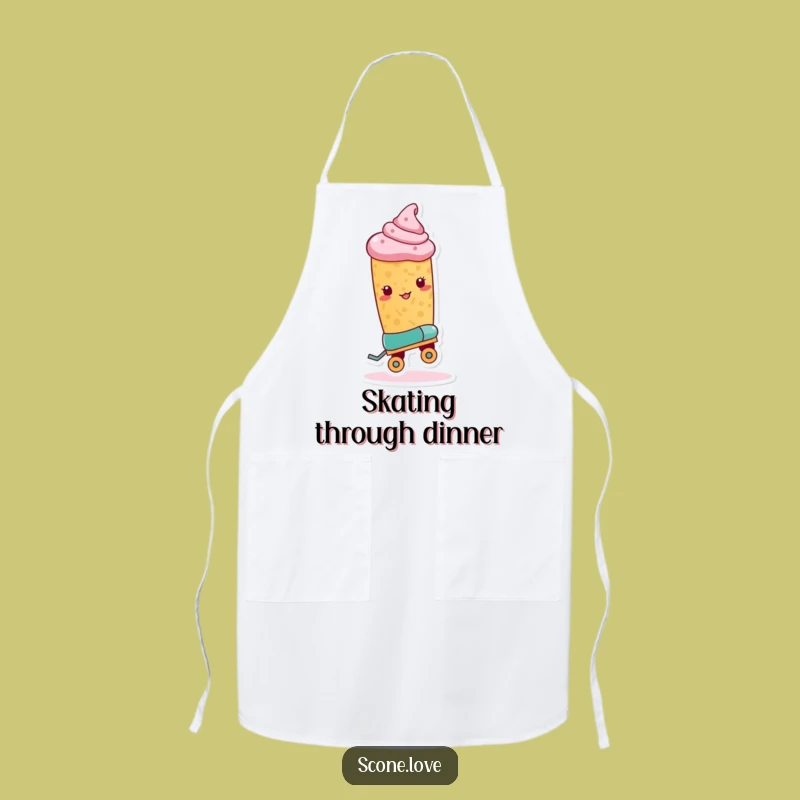 Funny Roller Skate Scone Apron - Baker's Trick Kitchen Fun, Perfect Funny Gift