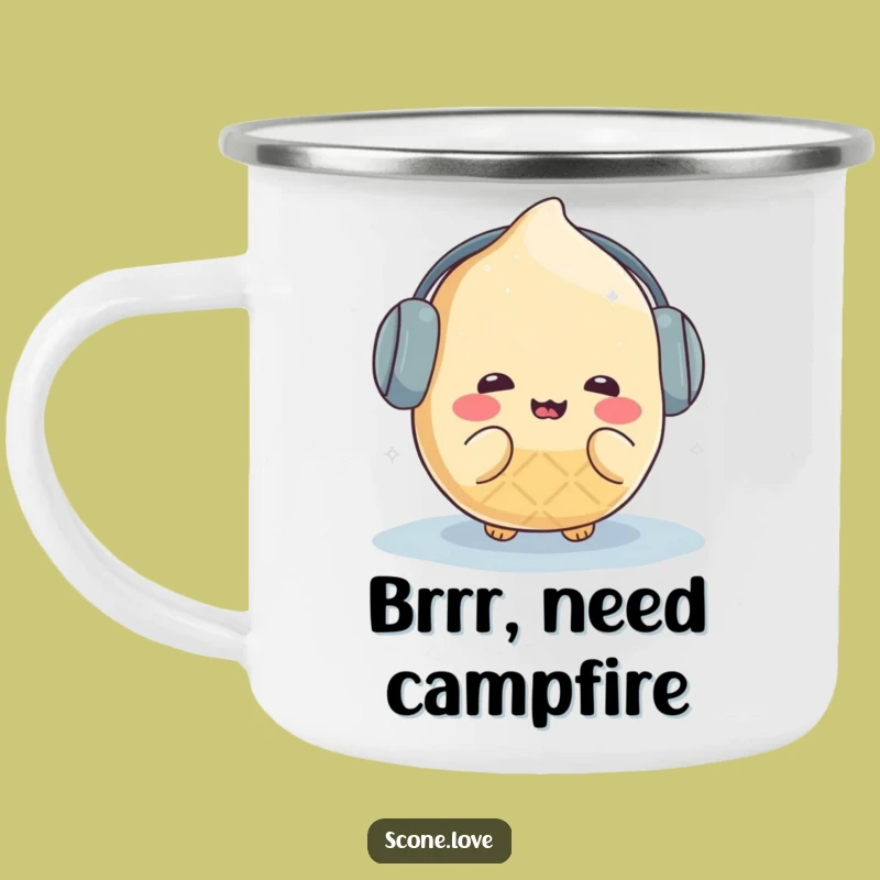 Funny Kawaii Scone Earmuffs Camping Mug - Outdoor Cold Weather Gift