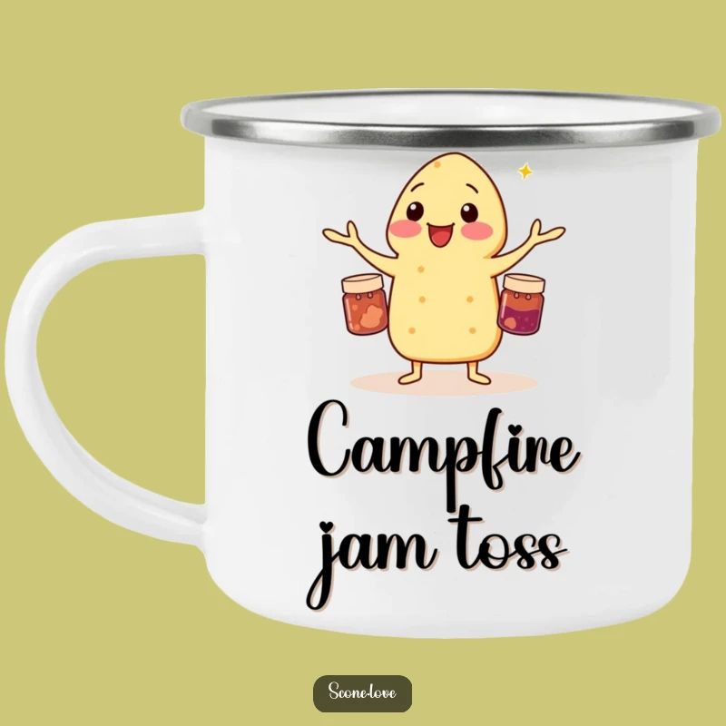 Funny Scone Jam Juggling Camping Mug - Outdoor Baker's Fun, Great Funny Gift