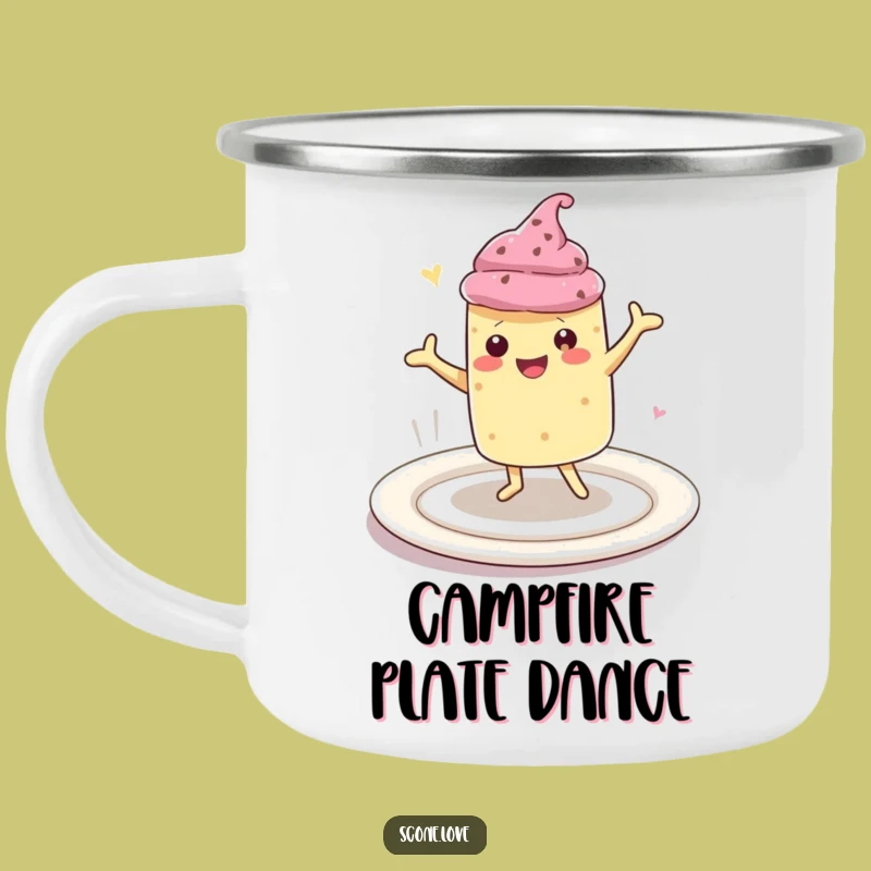 Funny Scone Happy Dance Camping Mug: Outdoor Celebration Funny Gift