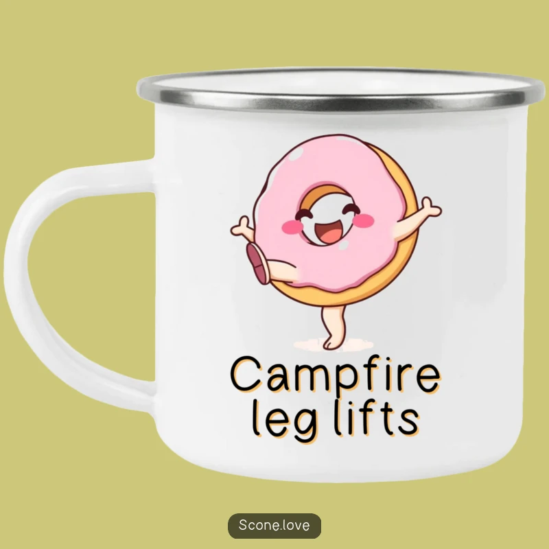 Funny Donut Kicking Camping Mug: Durable Joyful Legs, Best Funny Gift!