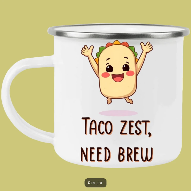 Funny Jumping Taco Camping Mug: Fiesta Adventures, Unique Funny Gift for Campers!