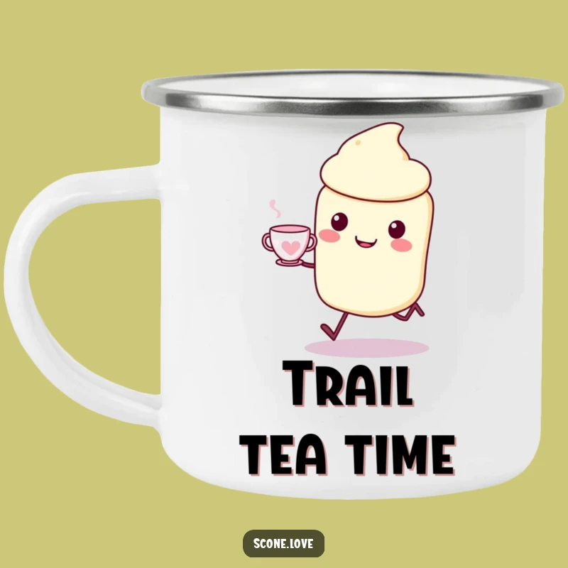 Funny Kawaii Scone Camping Mug - Joyful Outdoor Tea Cup, Perfect Gift