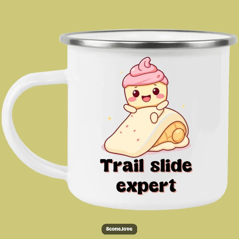 Funny Kawaii Scone Frosting Slide Camping Mug - Durable Humorous Treat Gift