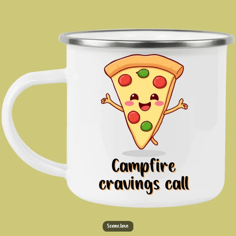 Funny Pizza Dance Camping Mug - Durable & Hilarious for Outdoor Feasts