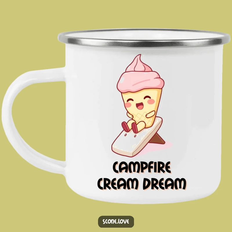 Funny Scone Whipped Cream Slide Camping Mug: Adventure Treat Funny Gift