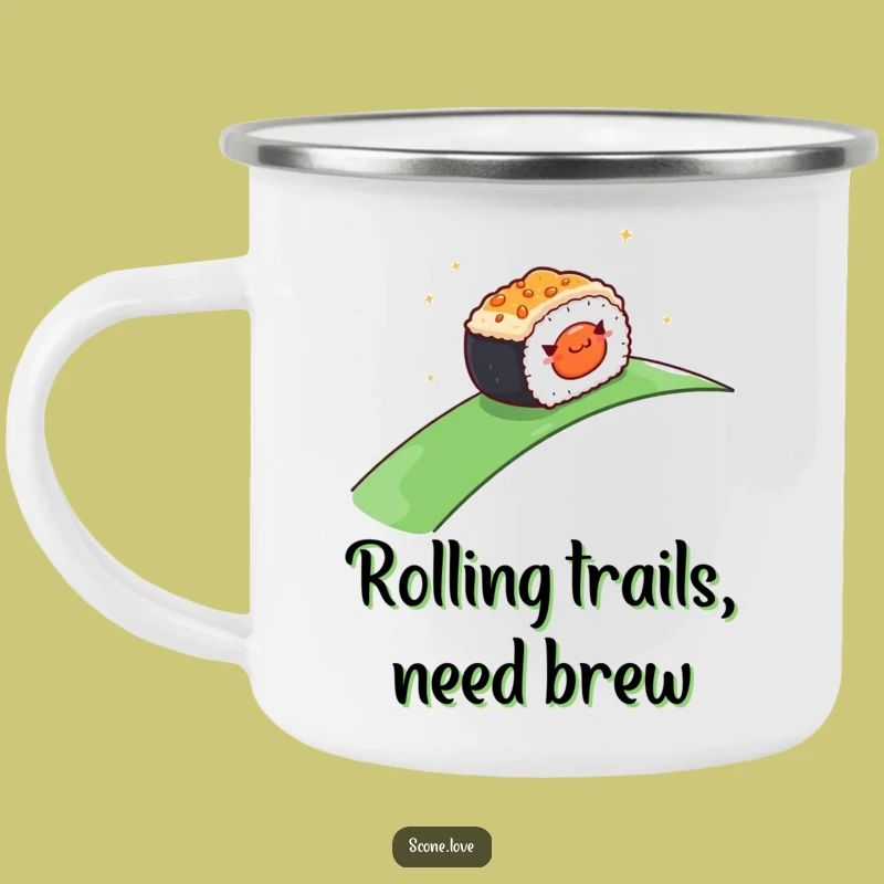 Funny Rolling Sushi Camping Mug: Smooth Adventures, Unique Funny Gift for Campers!