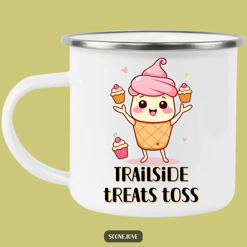 Durable Funny Kawaii Scone Juggling Camping Mug: Adventure Fuel, A Unique Baker Gift