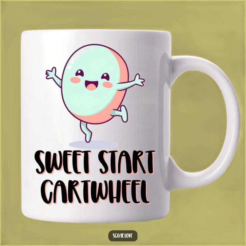 Funny Candy Cartwheel Mug: Grinning Treat Gift for Sweet Lovers