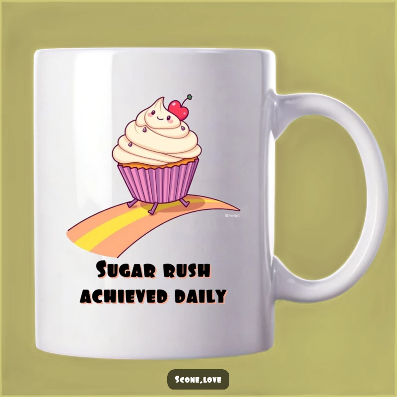 Funny Cupcake Rainbow Slide Mug - Hilarious Treat Gift for Dessert Lovers