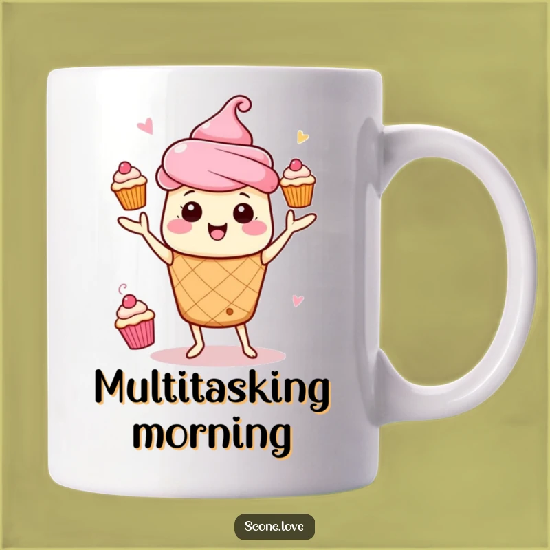 Funny Kawaii Scone Juggling Mug: High Energy Fun, A Perfect Gift for Bakers