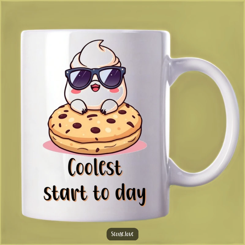 Funny Kawaii Scone Sunglasses Mug - Cool Humorous Baked Goods Gift