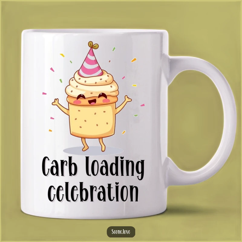 Funny Scone Party Hat Dancing Mug: Hilarious Treat Gift