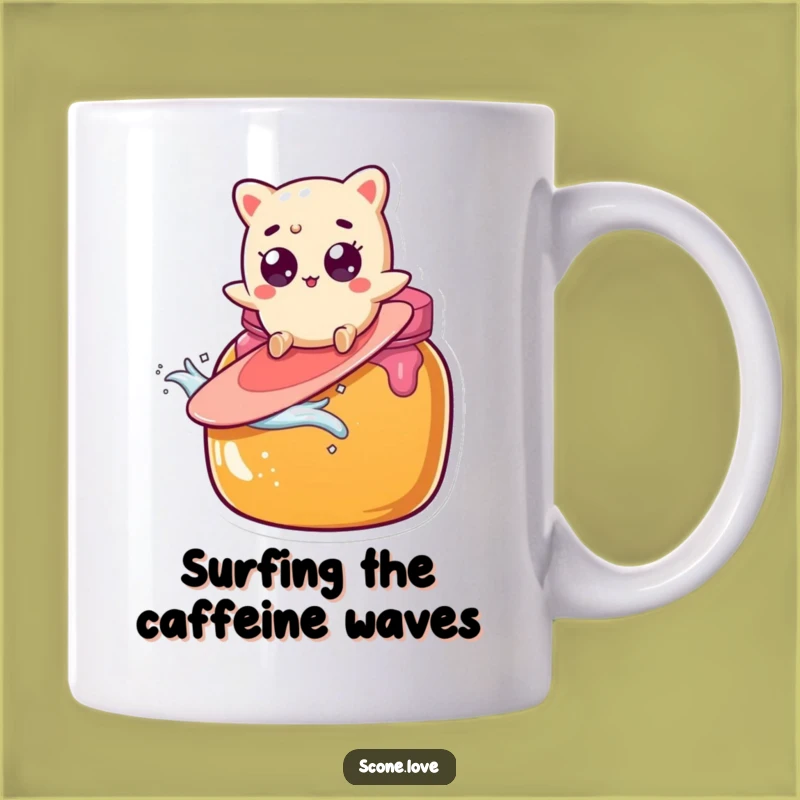 Funny Scone Surfing Jam Mug - Hilarious Breakfast Gift