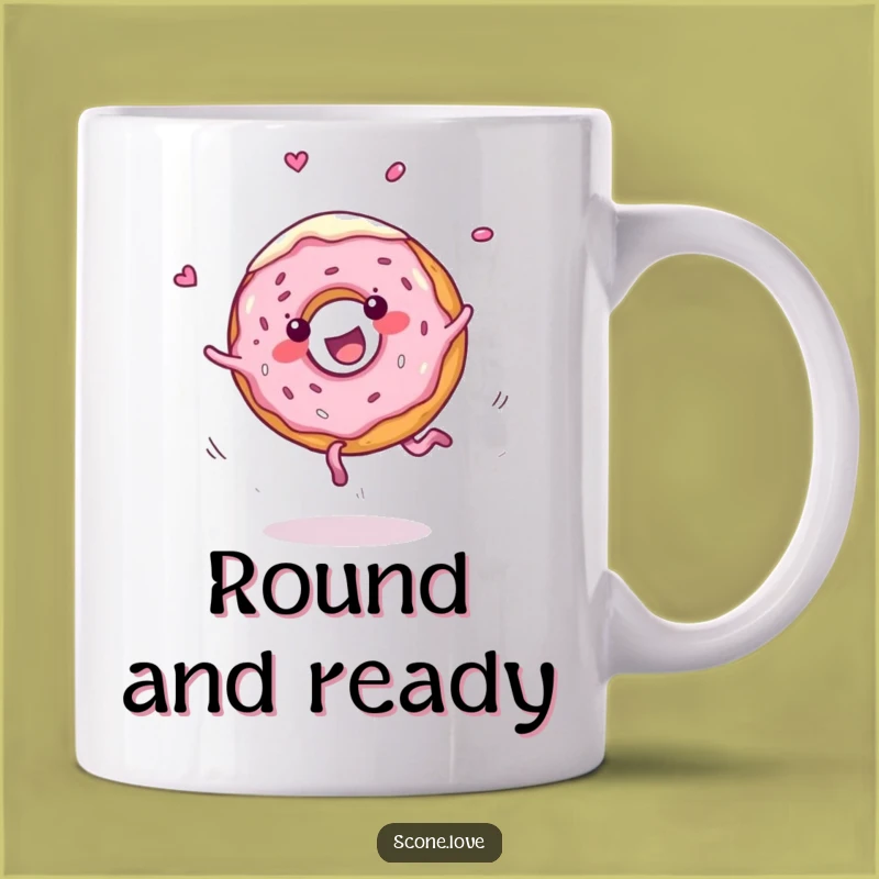 Funny Donut Cartwheel Mug: Frosting Fun, Sweet Celebration Gift