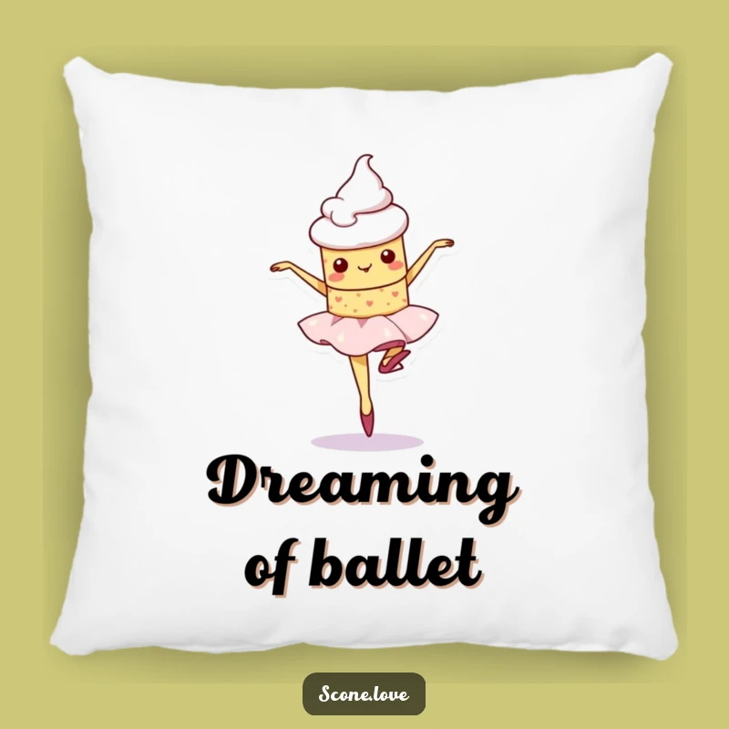 Funny Kawaii Scone Ballet Pillow - Cozy Dancer Decor
