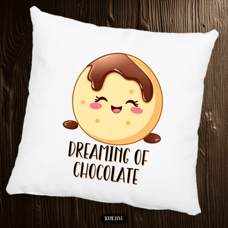 Funny donut wink pillow, a plush baked good winking while sliding down chocolate, bringing comfort and giggles to any room.