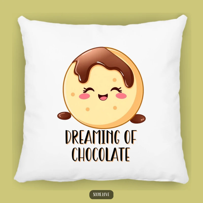 Funny Donut Wink Chocolate Drizzle Pillow - Cozy Cushion for Sweet Dreams
