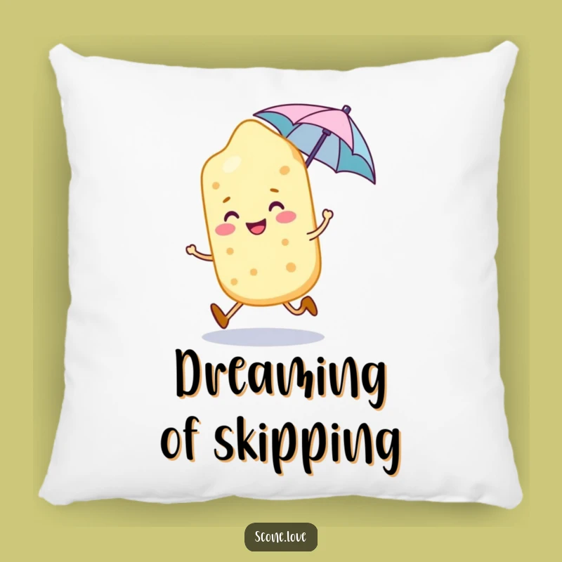 Funny Scone Skipping Pillow - Cozy Bakery Decor