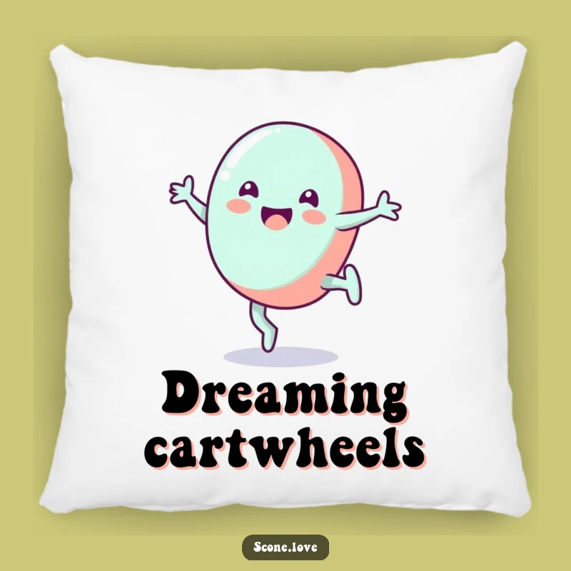 Funny Candy Pillow: Grinning Comfort with a Cartwheel