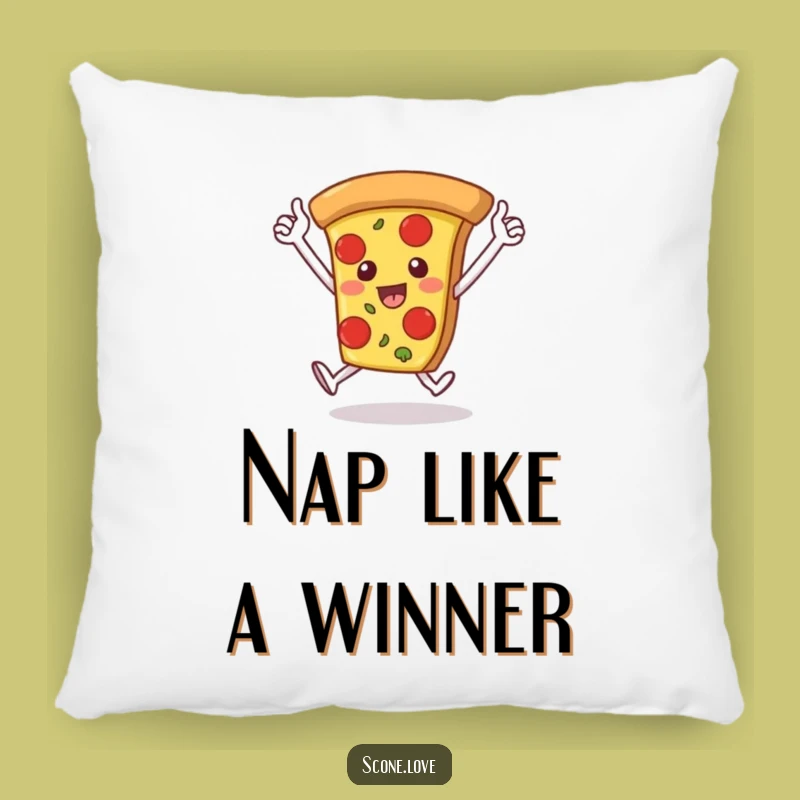 Funny Comfort Pillow: Pizza Victory Lap, Cozy Celebration
