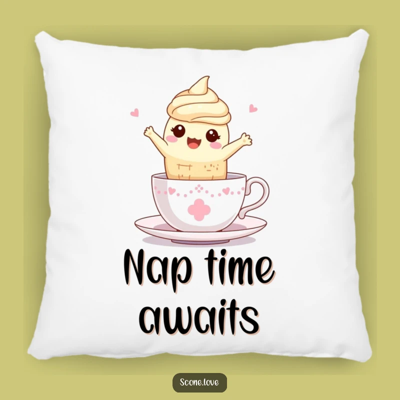 Soft Funny Kawaii Scone Teacup Pillow: Cozy Comfort, A Sweet Scone Gift
