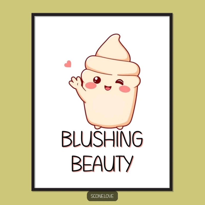 Funny Shy Scone Digital Art: Instant Sweetness for Your Space - Funny Gift