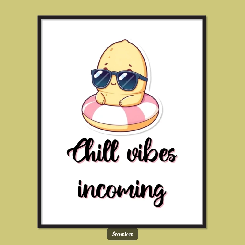 Funny Scone Beach Float Digital Art: Instant Hilarious Vacation Decor