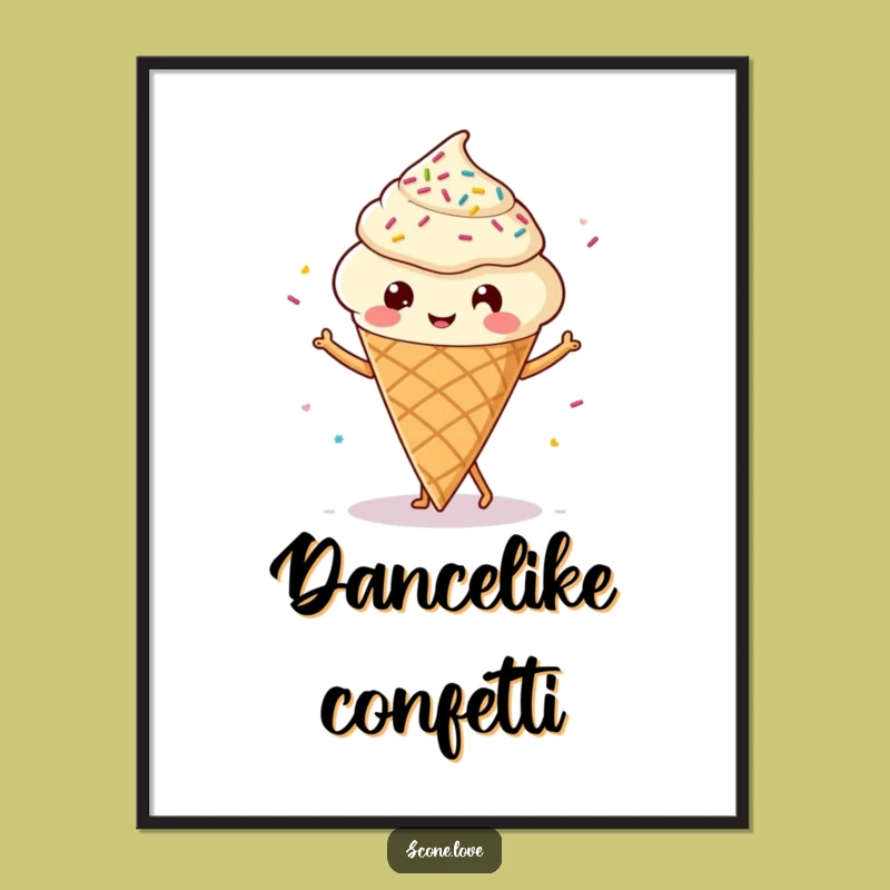 Printable Funny Kawaii Scone Dancing Art: Instant Joy, A Whimsical Scone Decor Gift