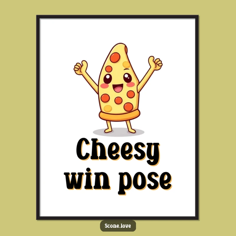 Funny Pizza Digital Art: Triumphant Slice Print for Instant Joy