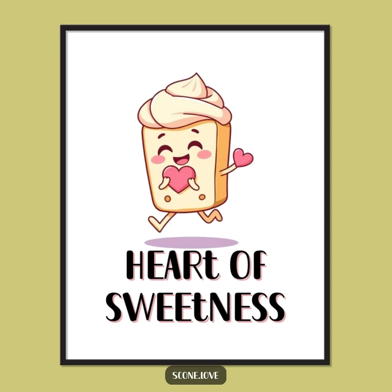 Funny Scone Love Digital Art: Instant Download for Sweet Decor
