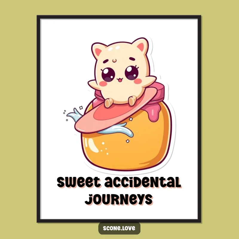 Funny Scone Surfing Jam Art - Instant Download