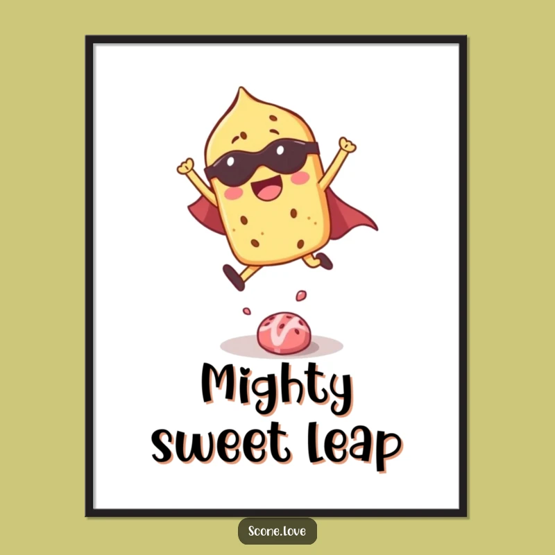 Funny Superhero Scone Digital Art: Bring Heroic Joy to Your Space - Funny Gift