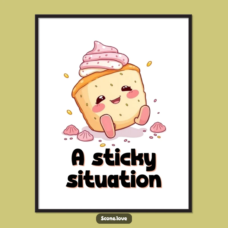 Funny Tripping Scone Digital Art: Instant Download of Comical Art, Unique Funny Gift