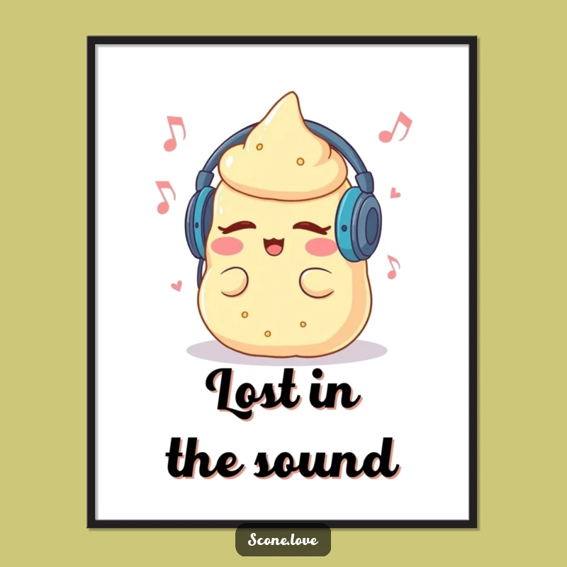 Funny Groovy Scone Digital Art: Instant Music Vibes - Perfect Funny Gift