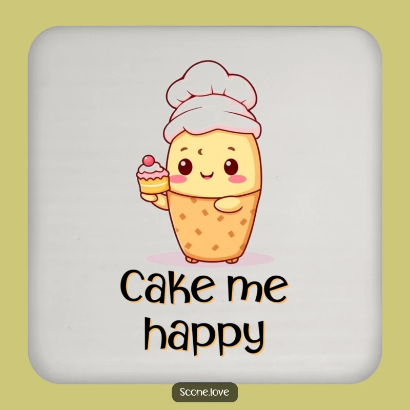 Funny Kawaii Scone Chef Coaster: Protect Surfaces with Style, A Chic Kitchen Gift