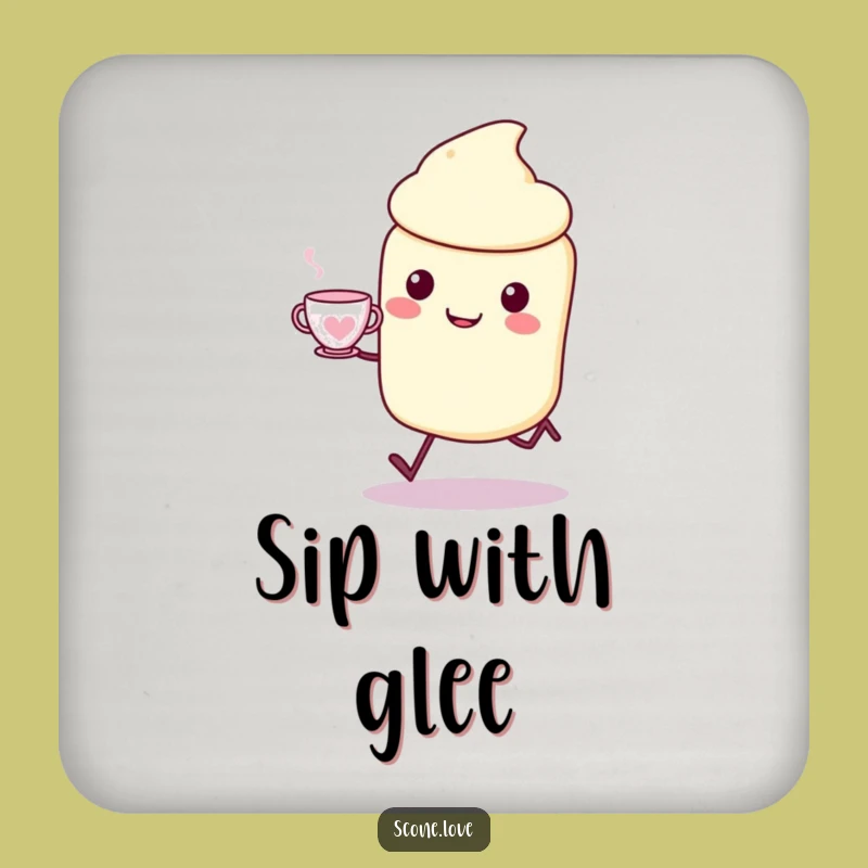 Funny Kawaii Scone Coasters - Protect Surfaces with Tea Time Art, Gift!