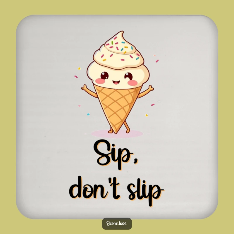 Funny Kawaii Scone Dancing Coaster: Protect Surfaces with Smiles, A Cute Scone Gift