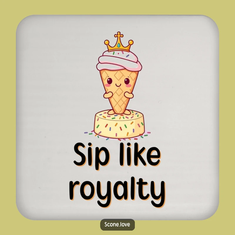 Funny Royal Scone Coaster Set - Humorous Pastry Table Protection