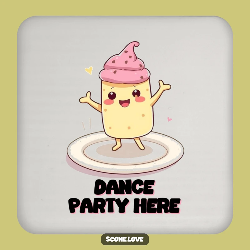 Funny Scone Happy Dance Coaster: Protect Surfaces Funny Gift