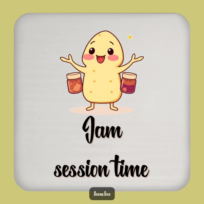 Funny Scone Jam Juggling Coaster - Protect Surfaces with Flair, Perfect Funny Gift