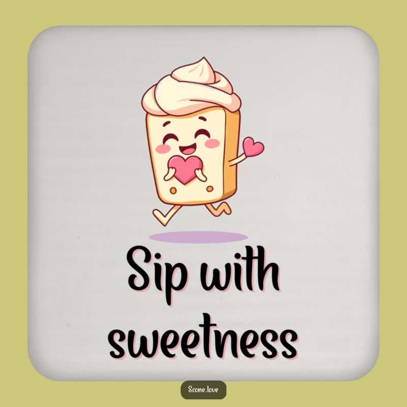 Funny Scone Love Coaster: Protect Surfaces with Sweet Style