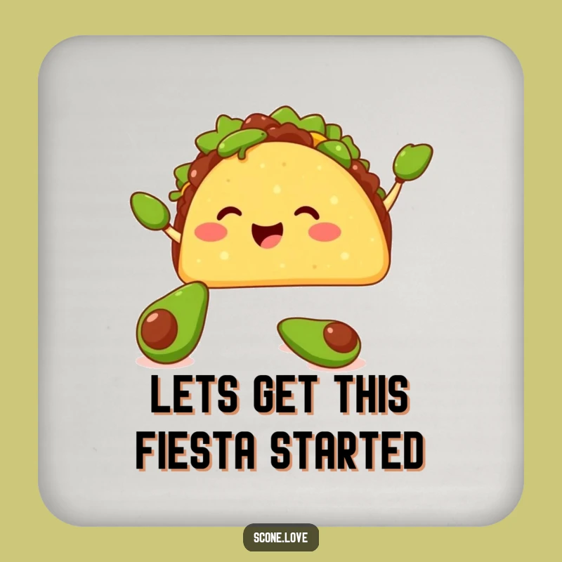 Funny Taco Avocado Juggling Coasters - Set of Hilarious Table Protectors