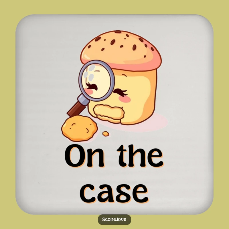 Funny Scone Detective Coaster: Protect Surfaces with Humor, Perfect Funny Gift