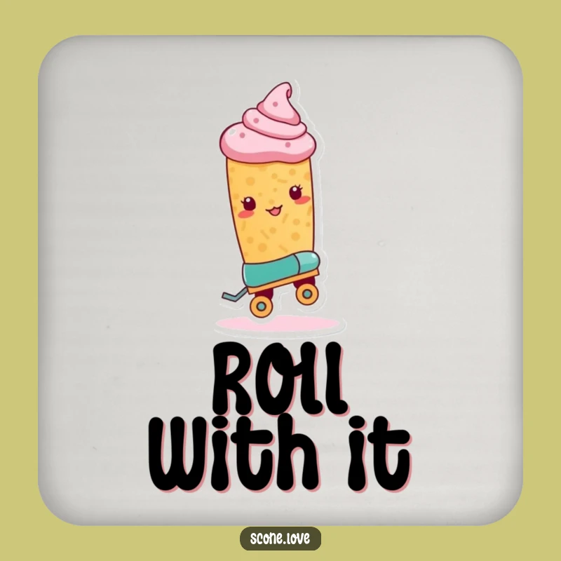 Funny Roller Skate Scone Coaster - Baker's Trick Drink Protection, Funny Gift