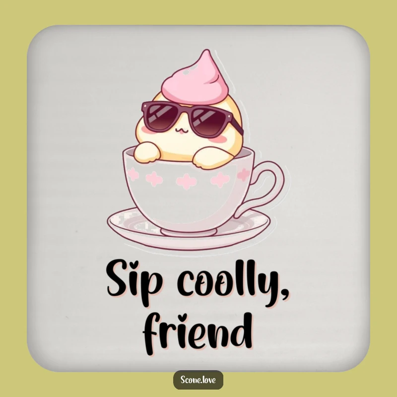 Funny Scone Cool Lounger Coaster - Protect Surfaces with Style, Perfect Funny Gift