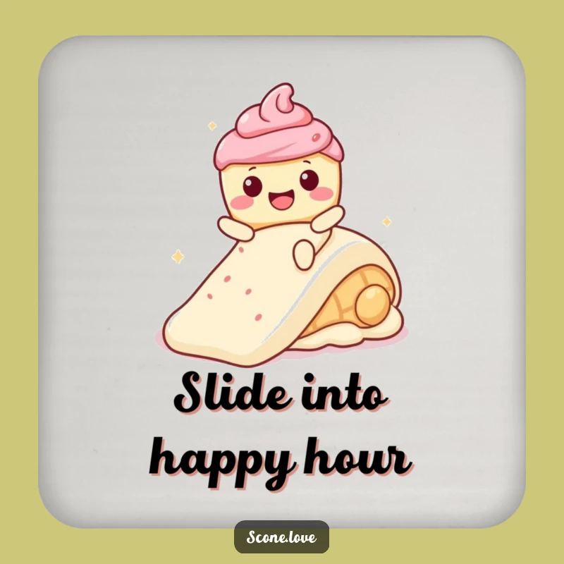Funny Kawaii Scone Frosting Slide Coaster - Humorous Pastry Table Protector